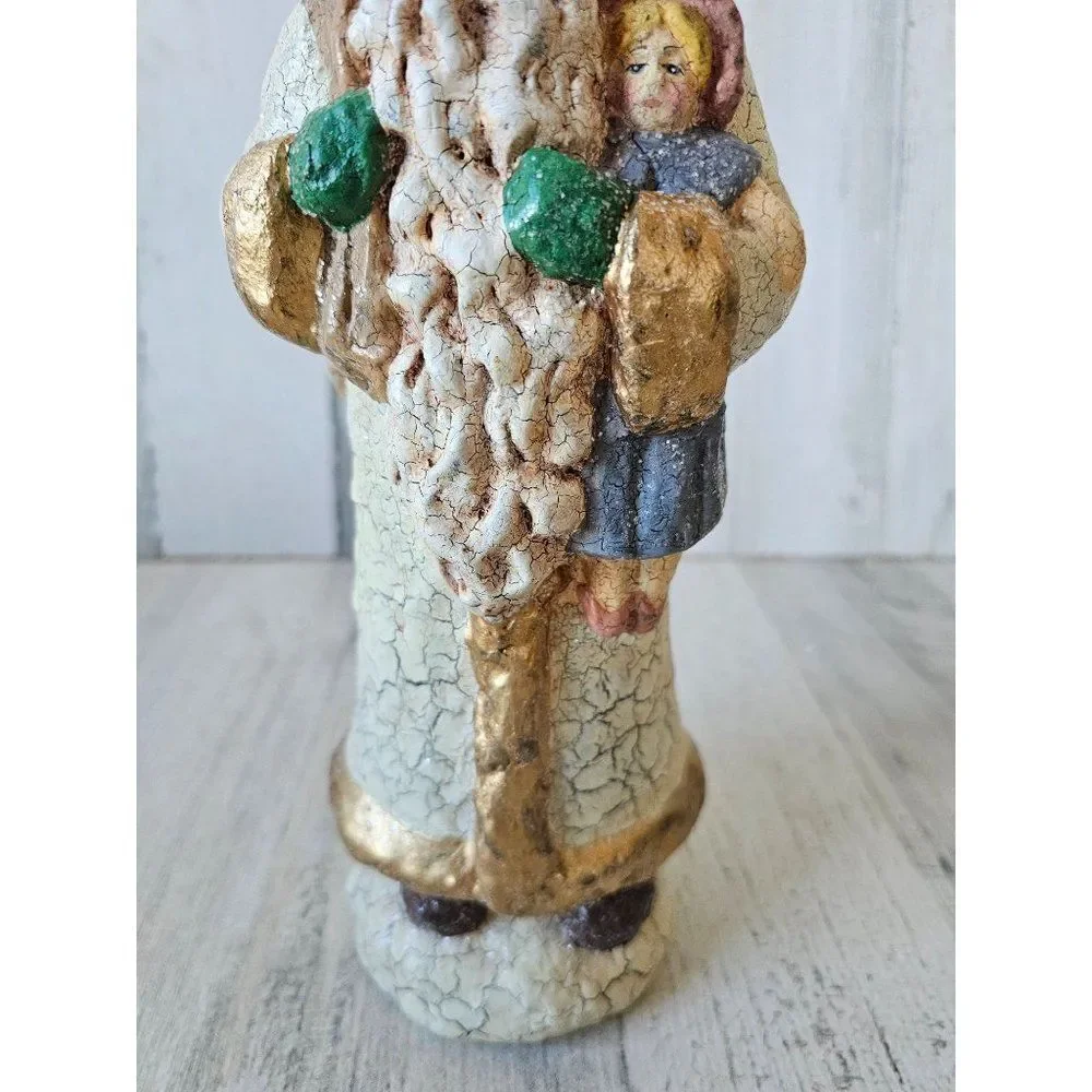 Midwest cannon falls shabby chic Santa crackled toys glitter decor large 12